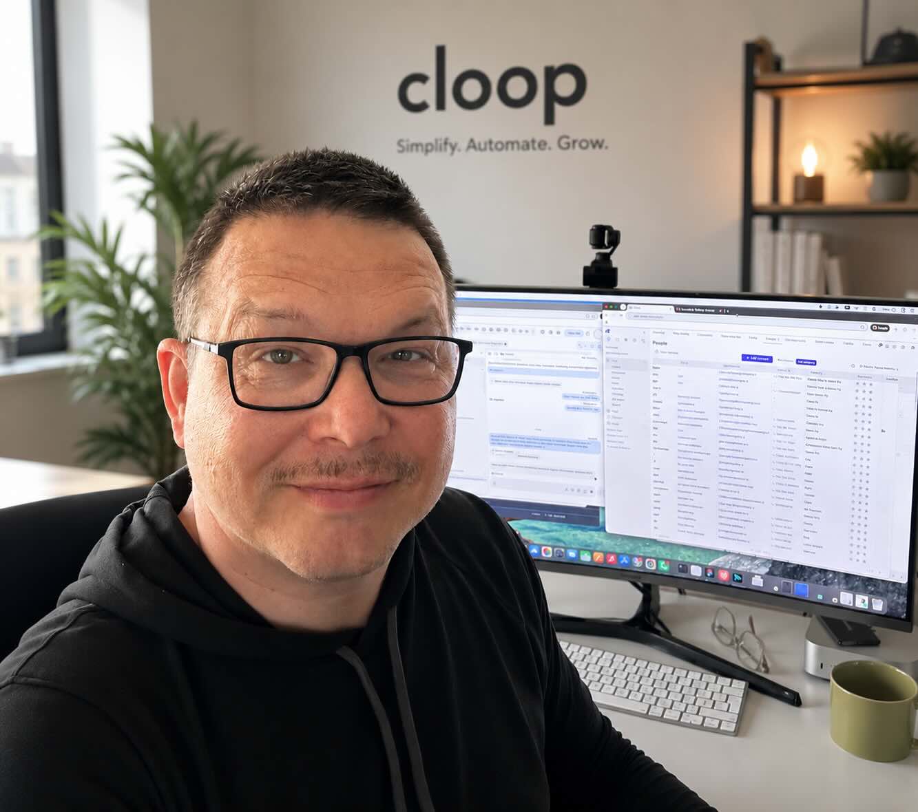 Tapio Junes, founder of Cloop, at his desk